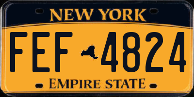 NY license plate FEF4824