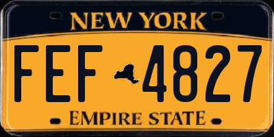 NY license plate FEF4827