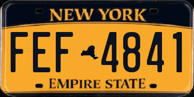 NY license plate FEF4841