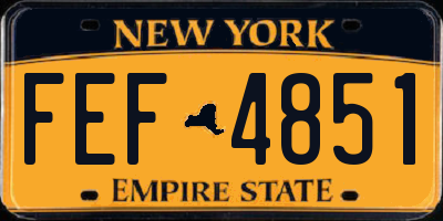 NY license plate FEF4851