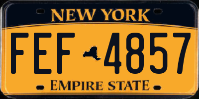 NY license plate FEF4857