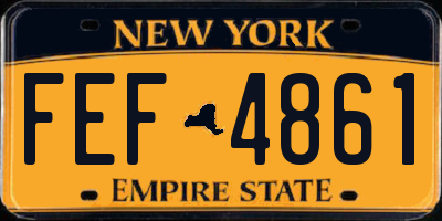 NY license plate FEF4861