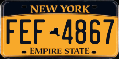 NY license plate FEF4867