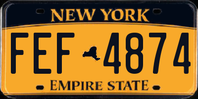 NY license plate FEF4874