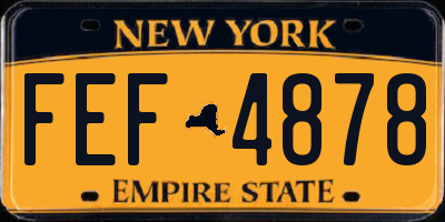NY license plate FEF4878
