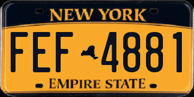 NY license plate FEF4881
