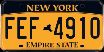 NY license plate FEF4910