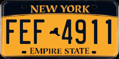 NY license plate FEF4911