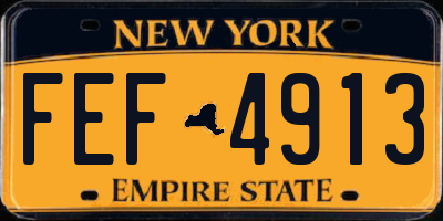 NY license plate FEF4913