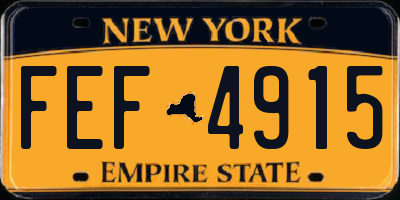 NY license plate FEF4915