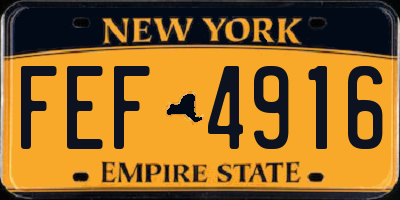 NY license plate FEF4916