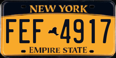NY license plate FEF4917