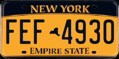 NY license plate FEF4930