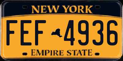 NY license plate FEF4936