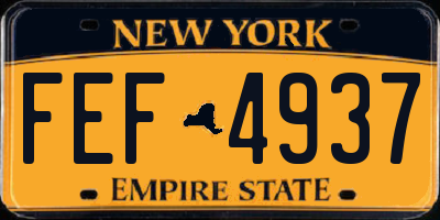 NY license plate FEF4937
