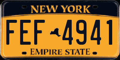NY license plate FEF4941