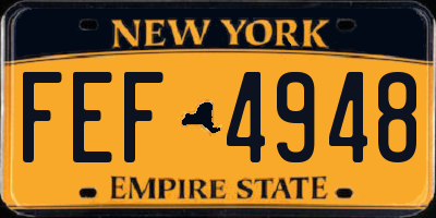 NY license plate FEF4948
