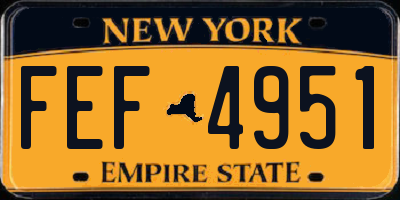 NY license plate FEF4951