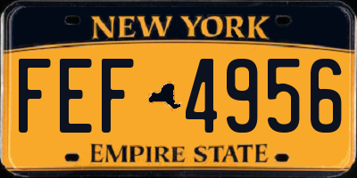 NY license plate FEF4956