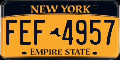 NY license plate FEF4957