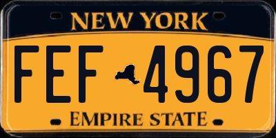 NY license plate FEF4967