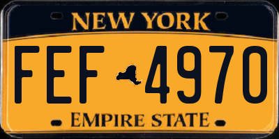 NY license plate FEF4970