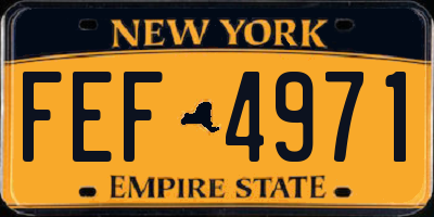 NY license plate FEF4971