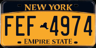 NY license plate FEF4974