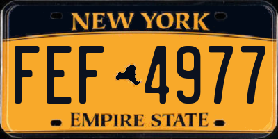 NY license plate FEF4977