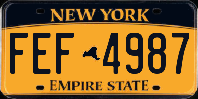 NY license plate FEF4987