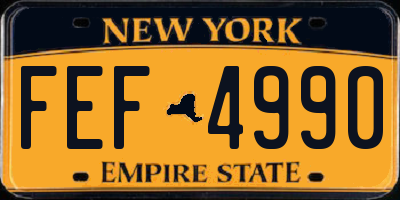 NY license plate FEF4990