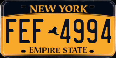 NY license plate FEF4994