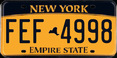 NY license plate FEF4998