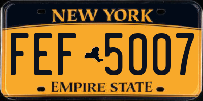 NY license plate FEF5007