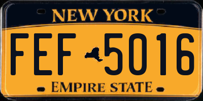 NY license plate FEF5016