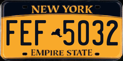 NY license plate FEF5032