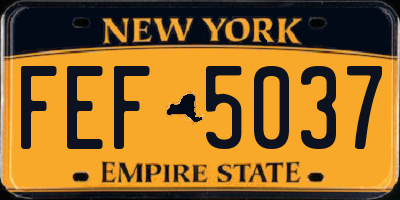 NY license plate FEF5037