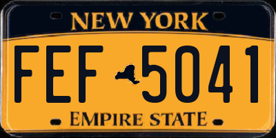 NY license plate FEF5041