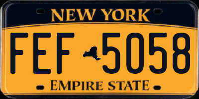 NY license plate FEF5058