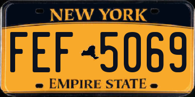 NY license plate FEF5069