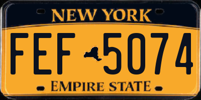 NY license plate FEF5074