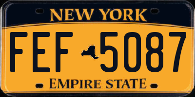 NY license plate FEF5087