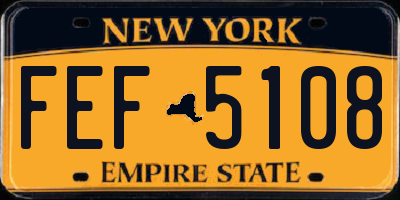 NY license plate FEF5108