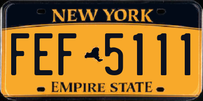 NY license plate FEF5111