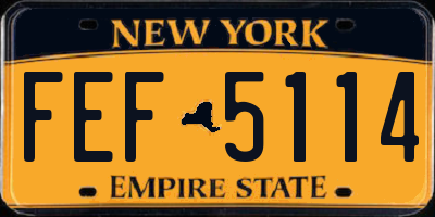 NY license plate FEF5114