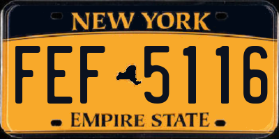 NY license plate FEF5116
