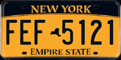 NY license plate FEF5121