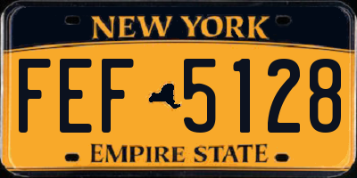 NY license plate FEF5128