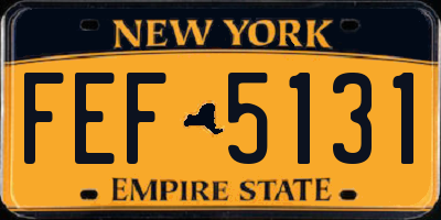 NY license plate FEF5131