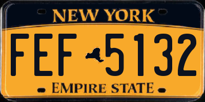NY license plate FEF5132